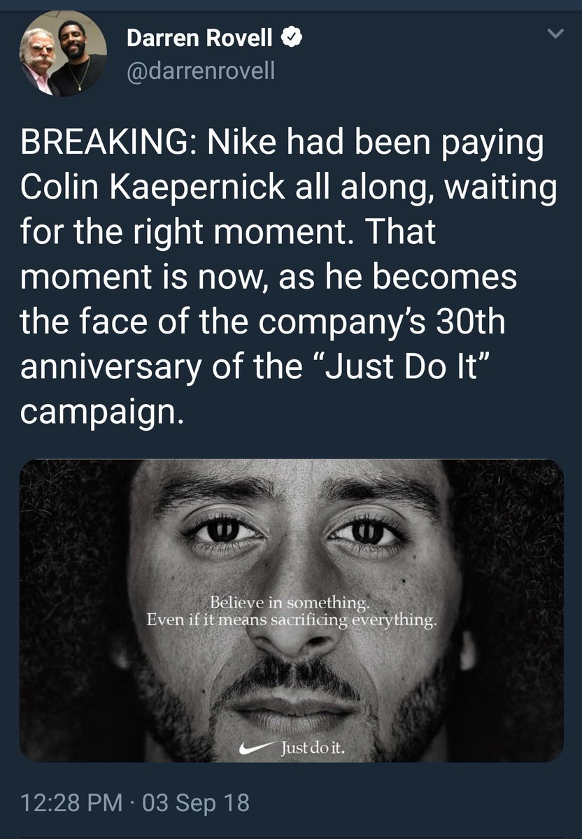 fahqu:  When asked if Nike had run the campaign by the N.F.L., a spokeswoman, Sandra