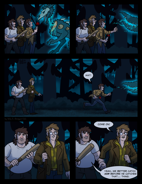 eregyrn-falls-art:The MYSTERY TRIO in “Not, In Fact, a Ghost Story”!WHEW.This comic has been a long 