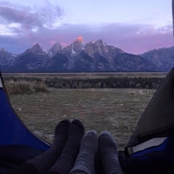 f0r3ver-kisses:  Woke up to this beautiful view of the mountain, at Grand Teton.