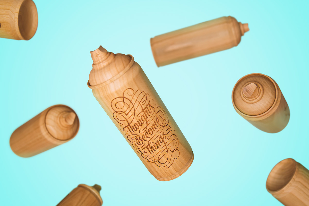 betype:    Wooden spray cans 2015 by  z i c s /  Malet Thibaut