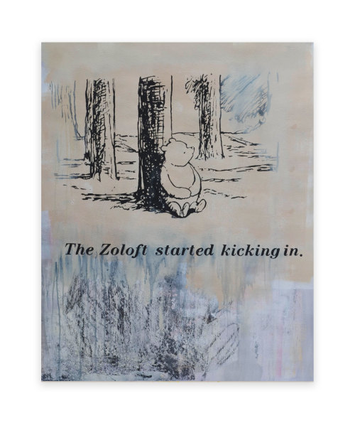 huycke-key:  “The Zoloft Started Kicking In” Mixed Media on Canvas 