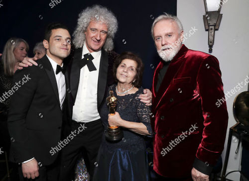 Jessica Leech, Sami Malek, Allen Leech, Jasmine Malek, Anita Dobson, Spike Edney, Brian May, Rami Ma