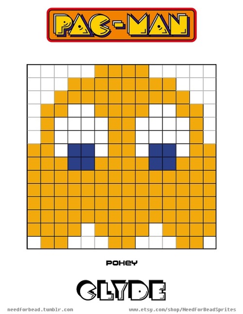 Pac-Man:  ClydePac-Man is owned by Namco.Find more Pac-Man perler bead patterns and links to my shop