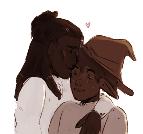fioblah:happy weekend its taakitz time[image description: a monochromatic drawing of kravitz and taa