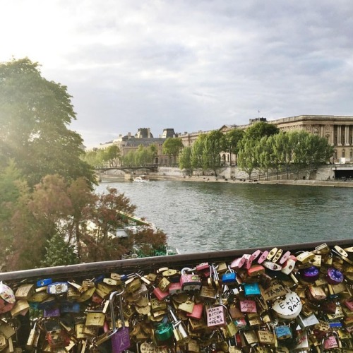 Those magical Parisian sunsets #lovelocks #paris #cestleprintemps #pontneuf #madefromscratch (at Par