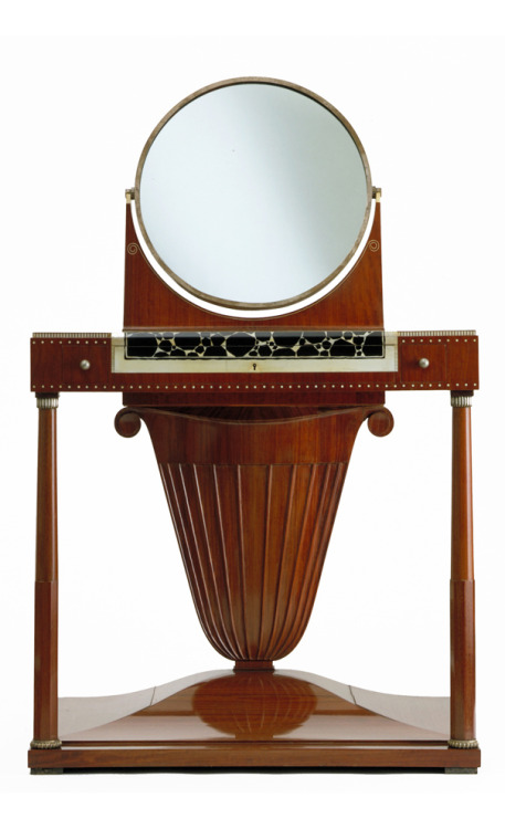 design-is-fine:Jacques-Emile Ruhlmann, Lotus dressing table, 1919-23. Oak and mahogany with amaranth