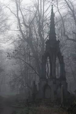 spookyloop:   Winter Dawn At Bow Cemetery by Duncan George(x) 