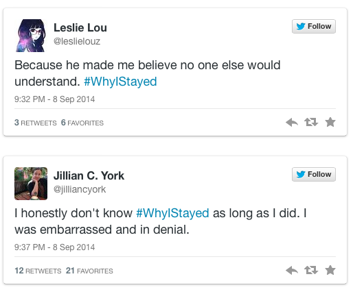 micdotcom:  19 #WhyIStayed tweets everyone needs to see  While many cheered the NFL’s