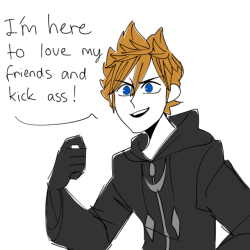 akimojo:  thefairywithfandoms:  akimojo:IM SORRY BUT YOU CANT TELL ME THIS WASNT ROXAS AT THE END OF 358/2 DAYS Axel at the end of 358/2 days trying to get Kouhai to notice him.   JFHDJDG OMG ITS PERFECT I CANT 