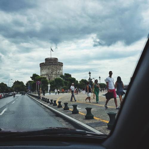ssstratos:  Lovely ride. #whitetower #clouds #rain #ride #car #window #city #street #thessaloniki #g