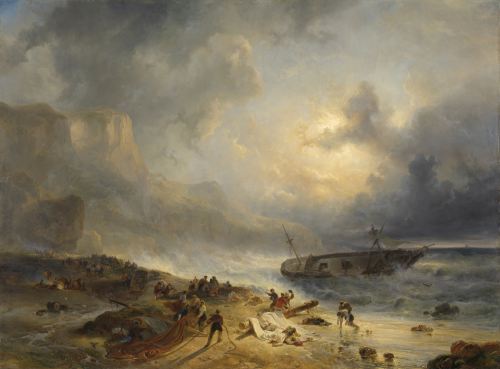 Shipwreck on a Rocky Coast, Wijnand Nuyen, c. 1837. Rijksmuseum, Amsterdam, Netherlands.