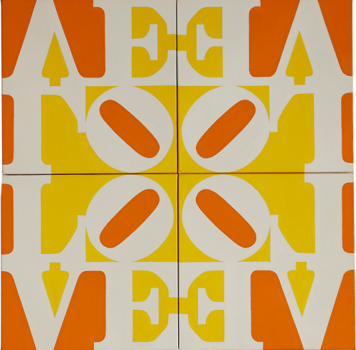 Robert Indiana, Aspen LOVE, 1968 Oil on canvas Total size 24 x 24 inches (60.96 x 60.96 cm)