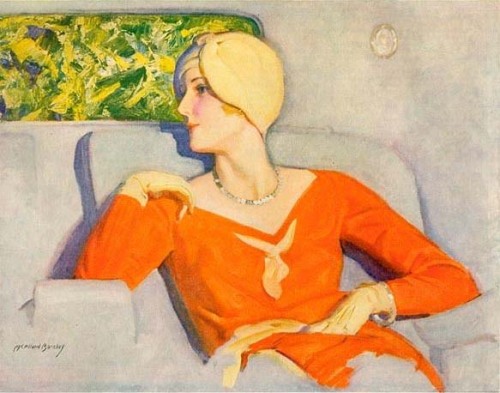 sydneyflapper: Artwork by McClelland Barclay Body by Fisher advertisement, 1929