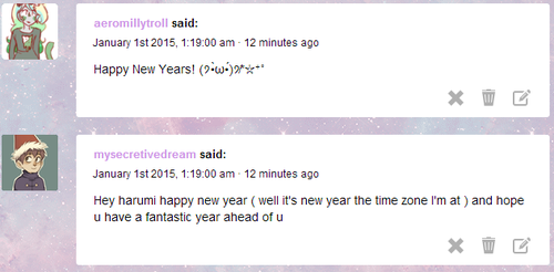   thank youuuu !!! yeah its new years here too, its 1:32am haha thank you friends uvu