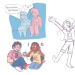 regularcitrus:yeet i finally drew my favorite authis is the Connie swap au, but in this version Blue and Pink Diamond pretty much switch places, with Blue being the defective one instead of Pinkthe war and stuff basically plays out the same, except Blue’s
