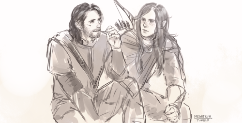 megatruh:Turin and Beleg. I always portrait Beleg with dark hair idk why. and this morning I decided