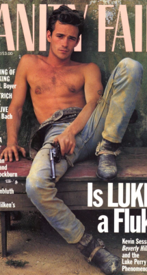 mynewplaidpants:Luke Perry &amp; Jason Priestley in Vanity Fair (July 1992) - good god this brings back memories