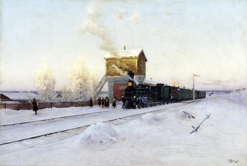 oldsamovar:Winter morning at the Ural Railway by Vladimir Kazantsev