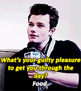 chriscolfer:   chris + food  