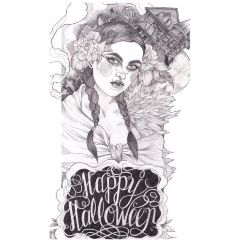 DRAWING SALE'Happy Halloween’ original drawing30x42cm60+postage. Email for deets! Liz.clements