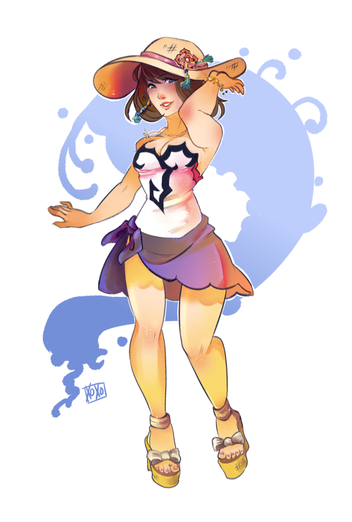 yuna final fantasy!!! because her airborne brigade outfits are so cute :’(