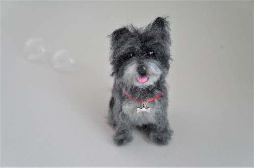 A needle felted Cairn Terrier &ldquo;Lexie&rdquo; based on the pet photo.Have a great weeken