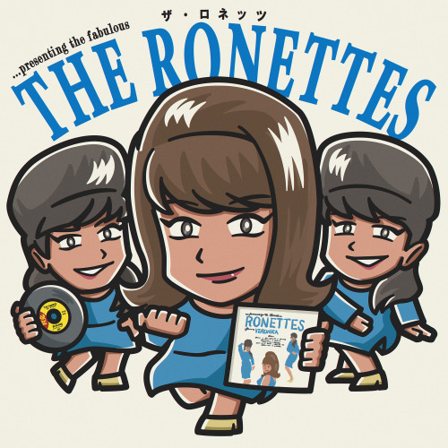 ロニー・スペクターの訃報を知り、大好きなロネッツ(The Ronettes)を描かずにはいられませんでした。60sガールズポップの金字塔「Be My Baby」を聴いて偲びたいと思います。　フィレスの