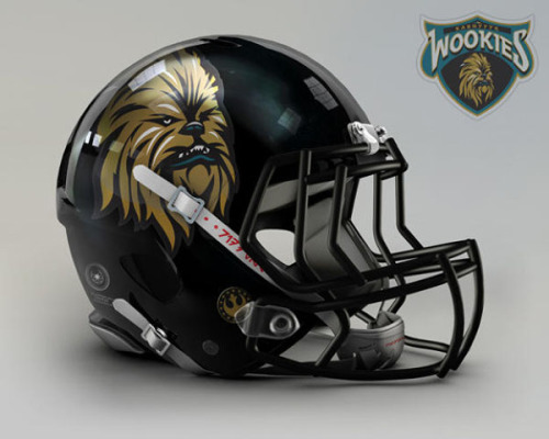 ‘Star Wars’ fan art project by John Raya.(via Geek Meets Sports: NFL Helmets Given A ‘Star Wars’ Mak