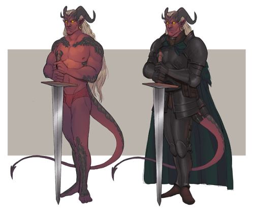 thepirateking: i made a tiefling paladin for a d&amp;d game !!! he’s a servant of the Rave