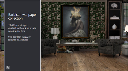 TS4: Barbican wallpaper collection by Tilly TigerSeamless wallpaper, 3 heights.  There are 33 differ