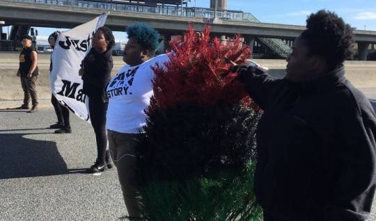 micdotcom:  micdotcom:   Black Lives Matter protesters and police come face to face at the Mall of America and Minneapolis airport The protests were scheduled to take place at the Mall of America in Bloomington, Minnesota, over the police killing of Jamar