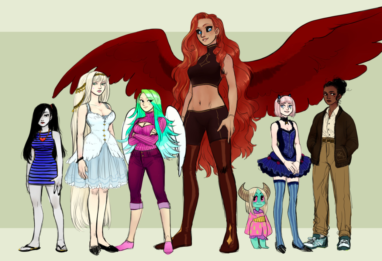 ginmushroom:  ok so GIRLS… SOME.. of my main girls. tbh this looks horrible LOL