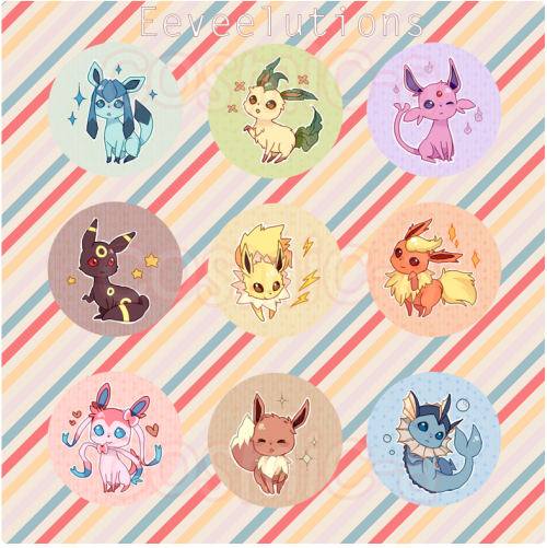 artmon:Buttons - Eevees by cosmic-a