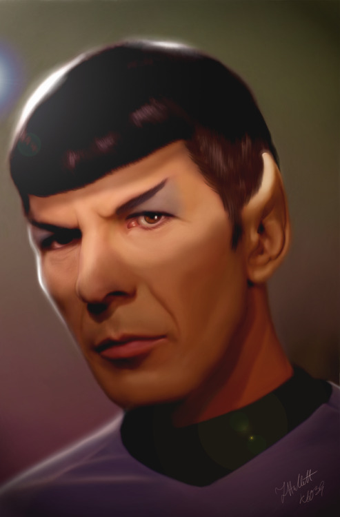 k6034:Star Trek TOS AU where everything’s the same but Spock gets the same lighting and soft focus a