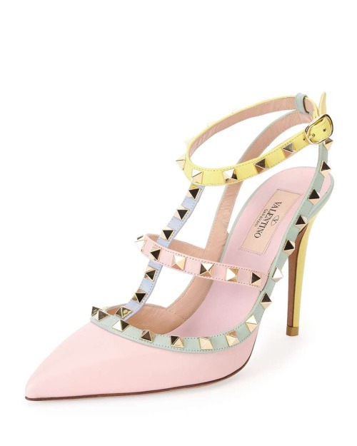 High Heels Blog Watercolor Rockstud Slingback Pump via Tumblr