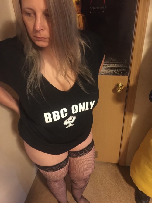 blackcockwife: Took some pics in my new shirt……… I love BBC!