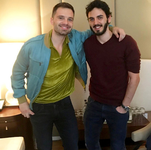 copperbadge:booksandmagic:sebastiansource:Sebastian Stan with the interviewer for Bad Taste It! (@mi