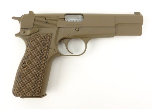 SWEET JOHN MOSES BROWNING!FN Hi Power 9mm Para caliber pistol. Customized with flat dark earth finis