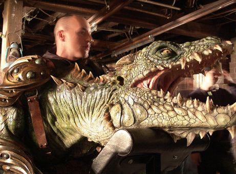 I guess if you had a giant dragon head, you’d need a place to rest it, too. #MonsterSuitMonday