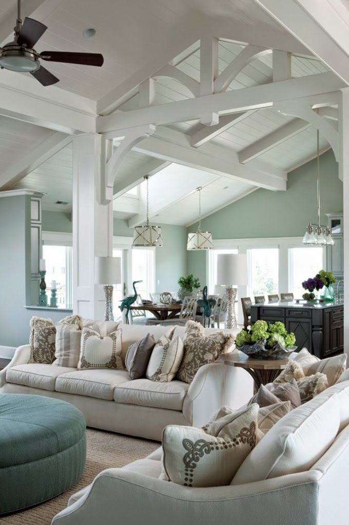 Love how the crisp white ceiling and trim make the wall color pop. This also reminds us of our color of the week, Zen.