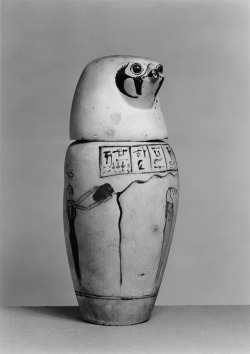 Ancientart:  Two Egyptian Canopic Jars, Ca. 670 Bc-640 Bc (Late Period).During Mummification,