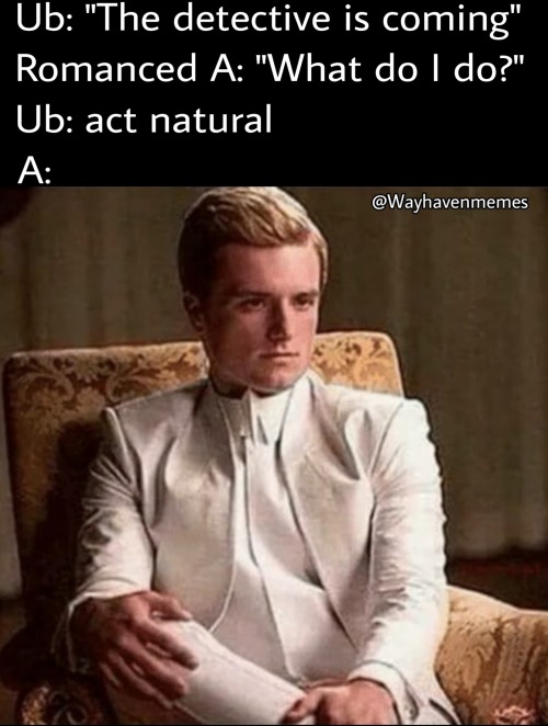 A Is Either Just Stoically Sitting There Or Looking Out Of The Window Every Time The Detective Walks