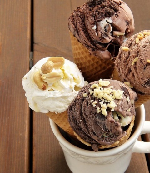 Homemade Chocolate Ice Cream With Peanut Toppings - Ice Cream Recipe