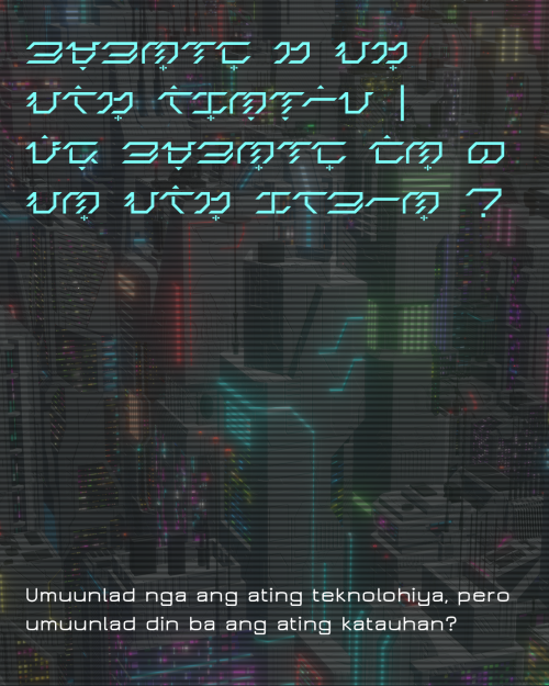 BAYBAYIN CYBER NEON and BAYBAYIN CYBER STENCIL - 2 new free sci-fi / cyberpunk themed Baybayin fonts