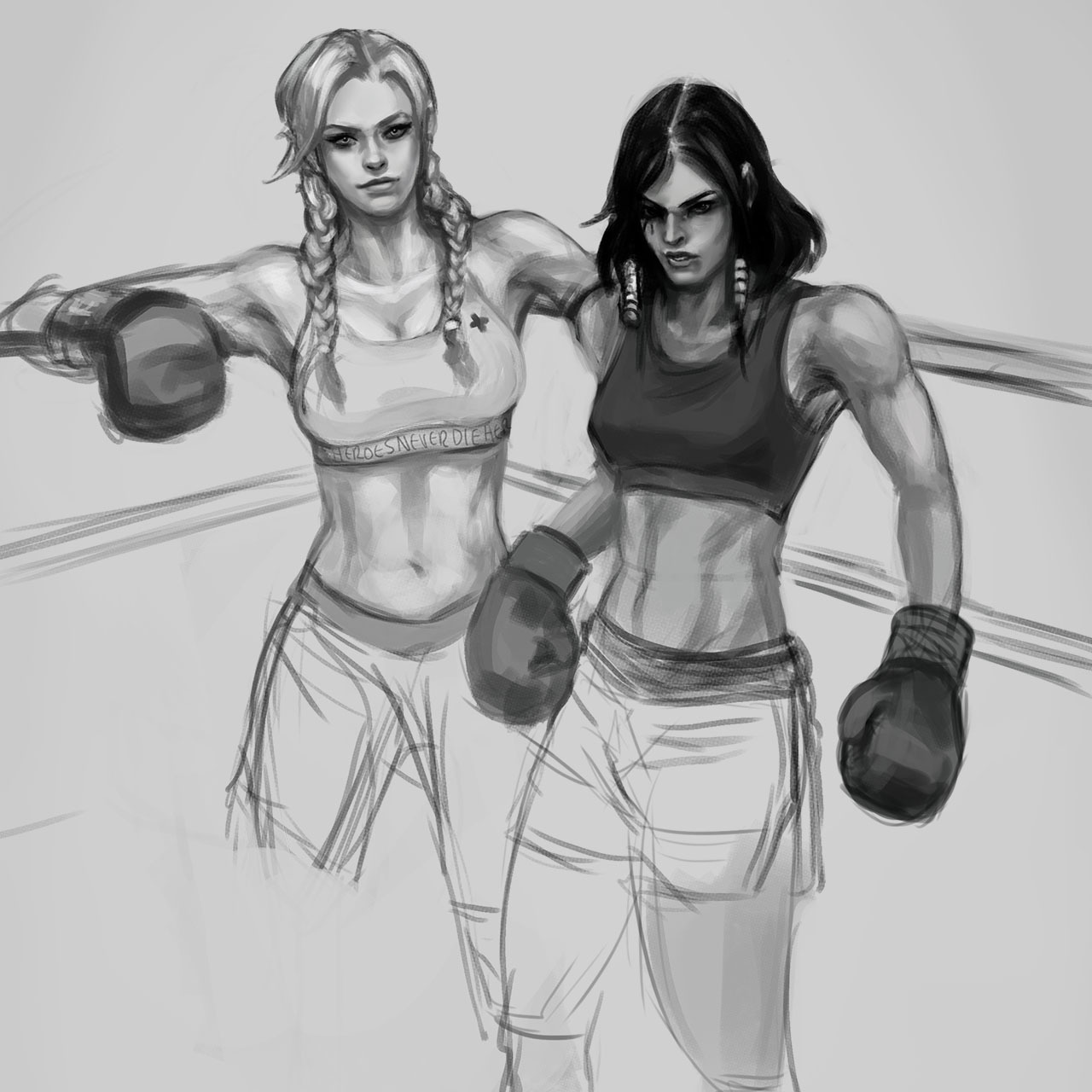 artmrirn:Phamercy sparring partners. This overwatch gym AU is getting out of control.