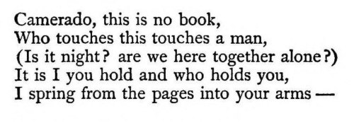 Walt Whitman, “So Long”, Leaves of Grass[Text ID: “Camerado, this is no book,Who touches this touche