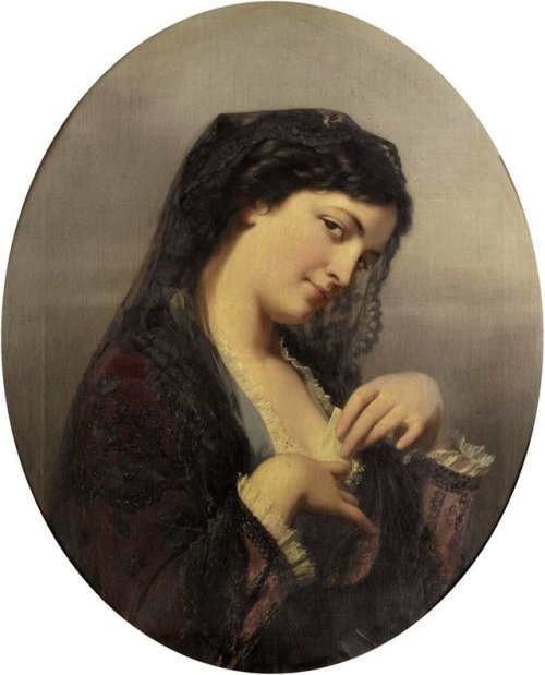 A Cherished Love Letter. Fritz Zuber-Bühler (Swiss, 1822-1896). Oil on canvas.Zuber-Bühler became pa