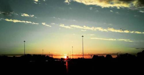 Sunrise yesterday morning, somewhere in Louisiana. #sunroofsnapshots