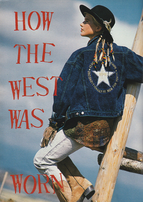 justseventeen: December 1988. ‘How the west was worn.’