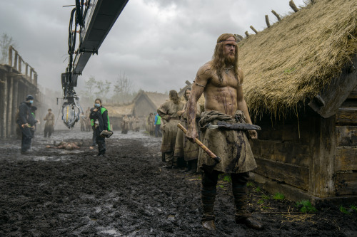 skarsjoy:NEW promo stills and behind-the-scene shots of Alexander Skarsgård as Amleth in THE NORTHMA